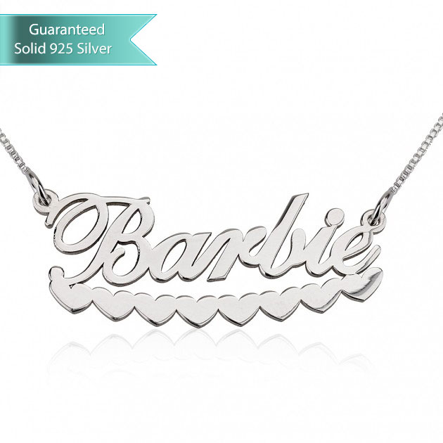 silver barbie necklace